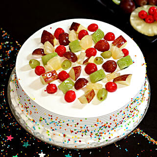 Fresh Fruit Vanilla Cake Half Kg-picture-32