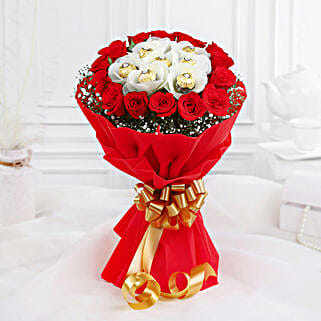 Golden Rose Elegance Bouquet N Chocolate Luxury-picture-30