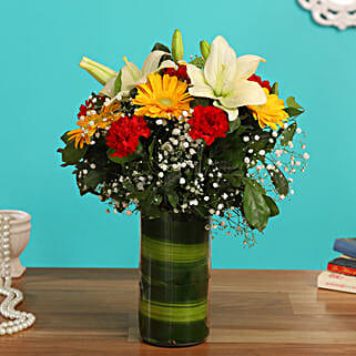 Graceful Flowers In Glass Vase-picture-39