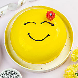Happy Emoji Pineapple Cake Half Kg-image-5