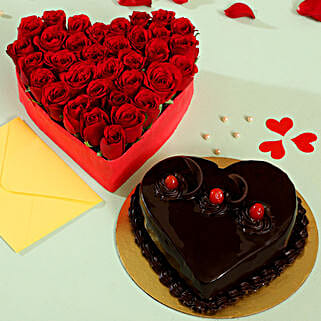 Heart Of Red Roses & Truffle Cake-picture-23