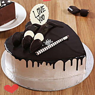 Heart Shaped Cream Chocolate Cake Half Kg-picture-27