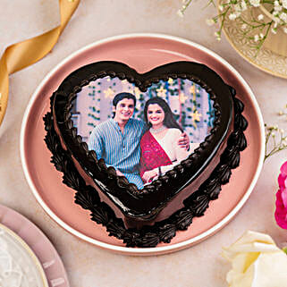 Heart Shaped Truffle Photo Cake Half Kg-picture-26