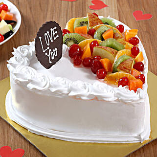 Heart Shaped Vanilla Fruit Cake Half Kg-picture-44