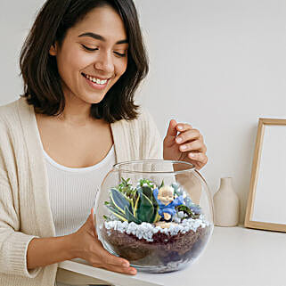 Jade N Milt Sansevieria Plant Glass Vase Terrarium