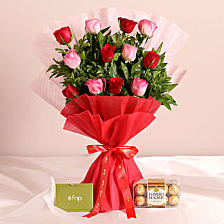 Joyful Times Roses Bouquet Ferrero Rocher Box-picture-16