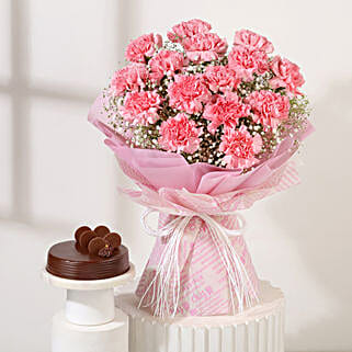 Magical Dust Carnations N Truffle Cake Combo