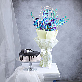 Magical Orchids N Cake Gift Combo
