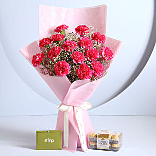 Make You Mine Carnations Bouquet Ferrero Rocher Box-picture-36