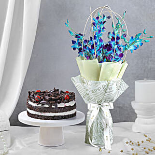 Mesmerising Orchids N Cake Gift Combo-image-12