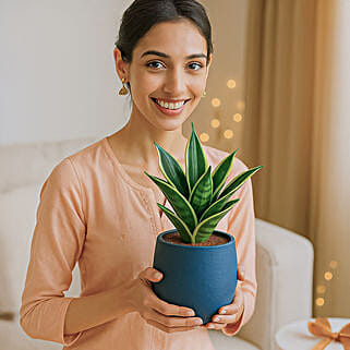 Milt Sansevieria Plant In Spider Grey Pot