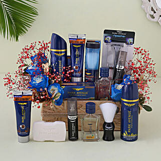 Park Avenue Grooming Kit N Blue Roses Gift Basket-picture-16