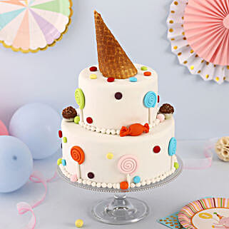 Party Lover 2 Tier Truffle Cake 2 Kg Eggless-picture-34