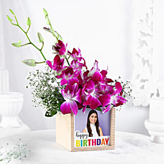 Personalised Birthday Orchids Wishes In Table Organiser