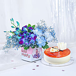 Personalised Blooming Birthday Vase N Cream Cake-picture-18