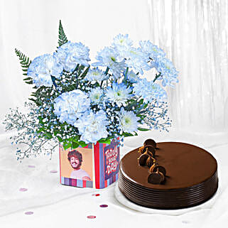 Personalised Enchanted Flowers Vase N Truffle Cake-picture-24