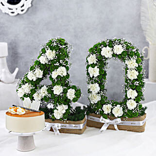 Personalised Number Carnation N Butterscotch Cake-picture-27