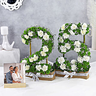 Personalised Photo Frame N Carnations Celebratory Arrangement-picture-30