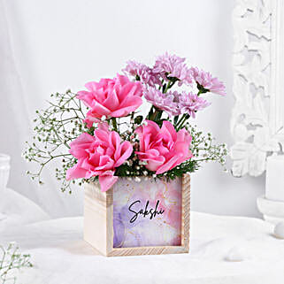 Personalised Rosey Love Wishes In Table Organiser