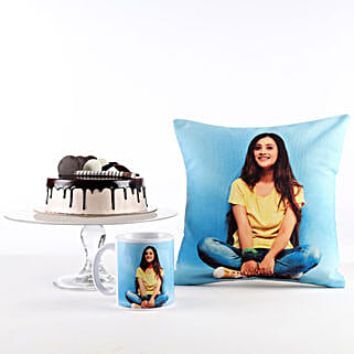 Photo Cushion Mug Chocolate Cake Combo For Her-picture-16