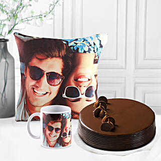 Photo Cushion Mug Truffle Cake Combo-picture-21