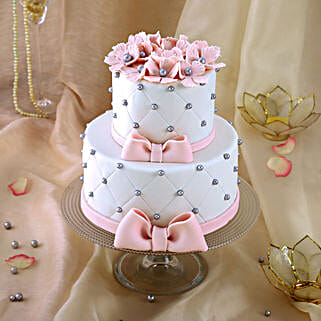 Pink Bow 2 Tier Truffle Cake 15 Kg-image-29