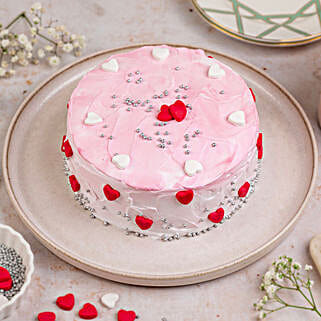 Pink Hearts Chocolate Cream Cake Half Kg-image-27