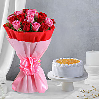 pink n red roses pineapple cake combo-picture-25