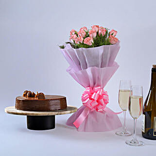 Pink Roses 15 with Cake Eggless-picture-37