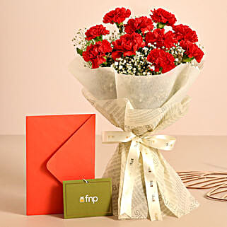 Pop Of Love Carnations Bouquet Greeting Card-picture-23