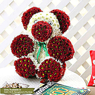 Premium Red & White Floral Teddy Bear-picture-30