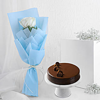 Pretty Rose Bouquet N Truffle Cake-picture-30