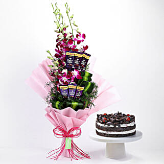 Purple Orchids Posy Black Forest Cake-picture-14
