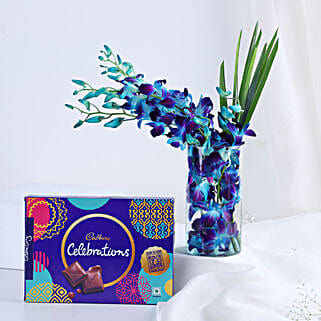 Radiant Orchids With Chocolates Combo-picture-19