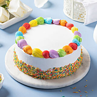 Rainbow Vanilla Cream Cake Half Kg-picture-54