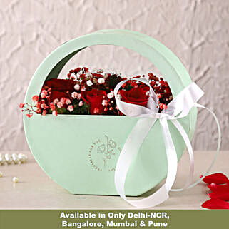 Ravishing Red Roses Moon Basket-picture-16