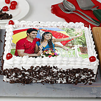 Rectangular Black Forest Photo Cake Half Kg-picture-43