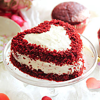Red Velvet Heart Cream Cake Half Kg-picture-42