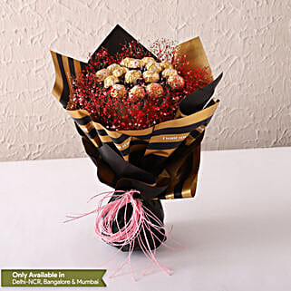 Rocher N Gypsophila Beautifully Tied Bouquet-picture-19