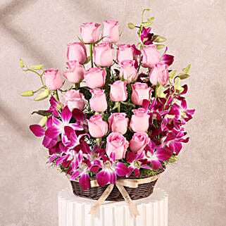 Roses And Orchids Basket-picture-29