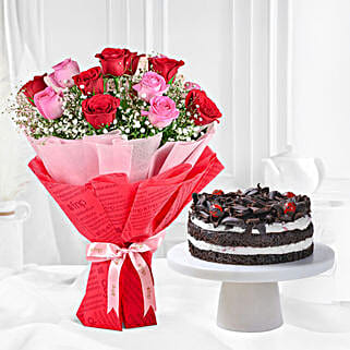 Roses N Black Forest Cake Combo-picture-12