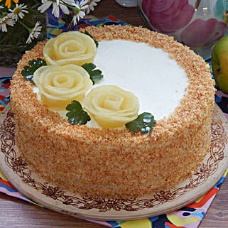 Roses On Top Pineapple Designer Cake Half Kg-picture-33