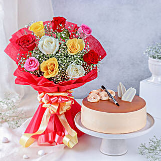 Rosey Delight Bouquet N Luscious Cake-image-38
