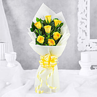 Serene 6 Yellow Roses Bunch