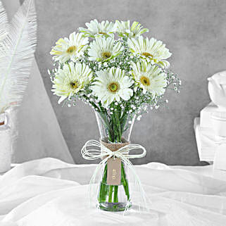 Serene White Gerbera Vase-picture-23