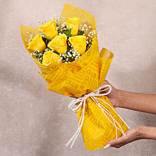Sunshine Surprise 6 Yellow Roses Bunch-picture-30