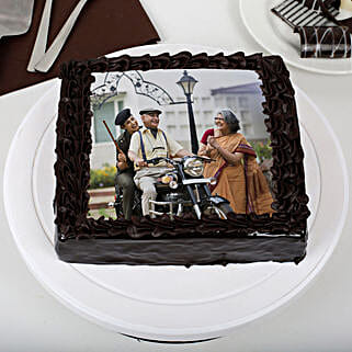 Tasty Truffle Rich Chocolate Photo Cake for Dad Half Kg-picture-15