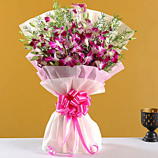 Ten Purple Orchids Bouquet-picture-49
