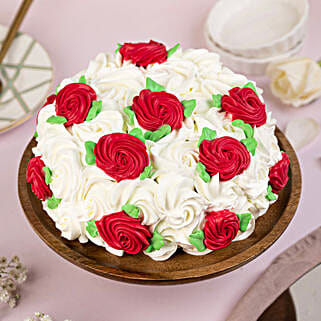 White Red Roses Designer Chocolate Cake Half Kg-picture-26