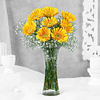Yellow Mystique Gerbera Vase-picture-18